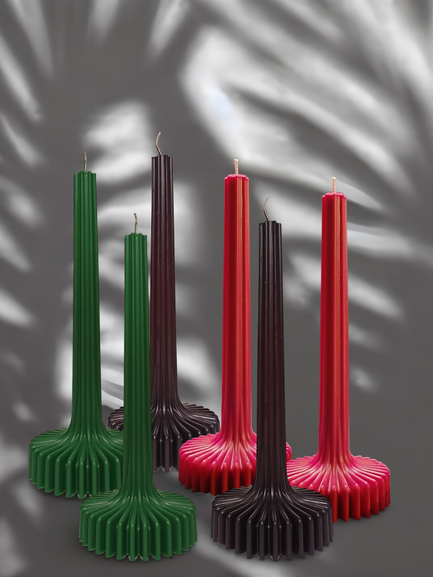 Vela decorativa acanalada negra