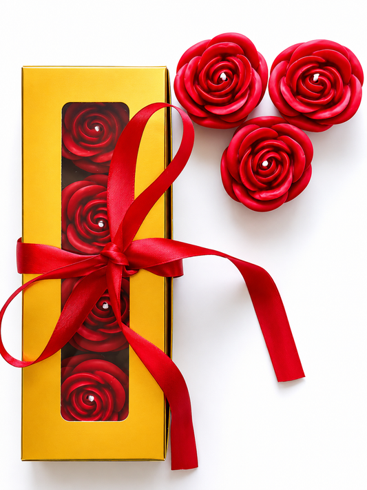Velas en Forma de Rosa (Rojas)