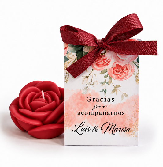 Velas Personalizadas en Forma de Rosa para Aniversarios, Cumpleaños (Opción 6)