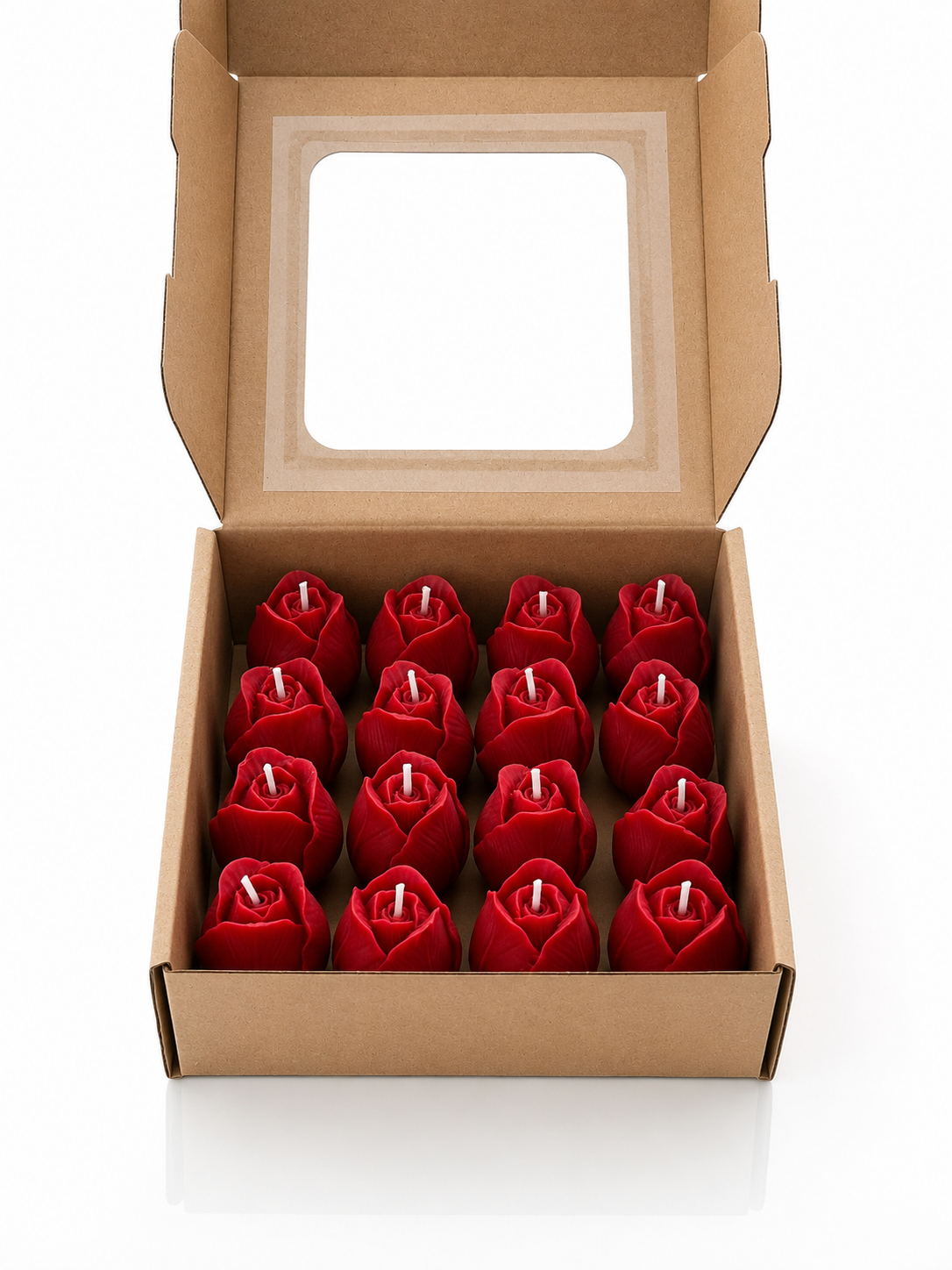 Velas Decorativas en Forma de Rosa (Rojas)