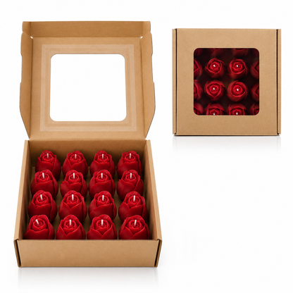 Velas Decorativas en Forma de Rosa (Rojas)