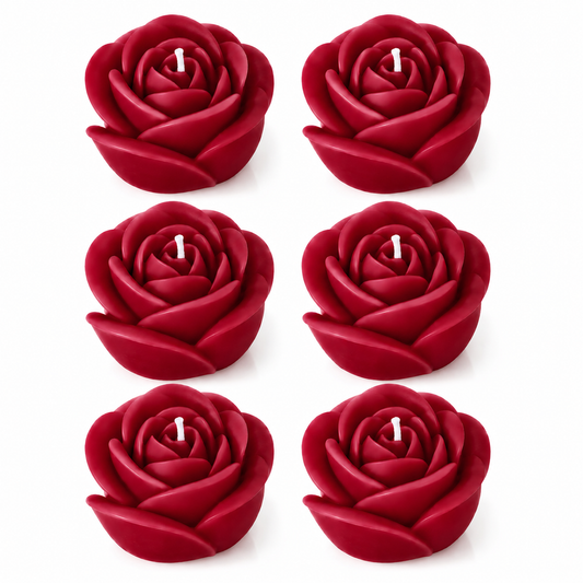 Velas en Forma de Rosa (Rojas)