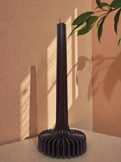 Vela decorativa acanalada negra