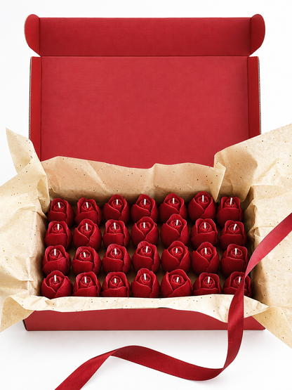 Velas Decorativas en Forma de Rosa (Rojas)