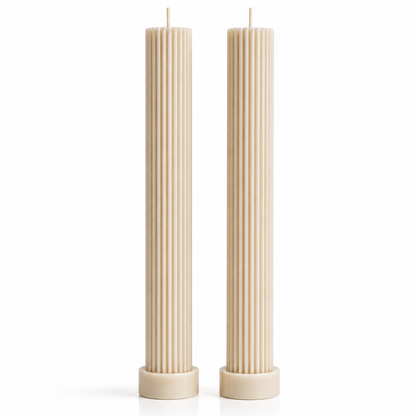 Velas Decorativas Largas Acanaladas (Blancas)
