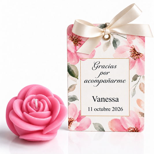 Velas Personalizadas en Forma de Rosa para Aniversarios, Cumpleaños (Anémonas)
