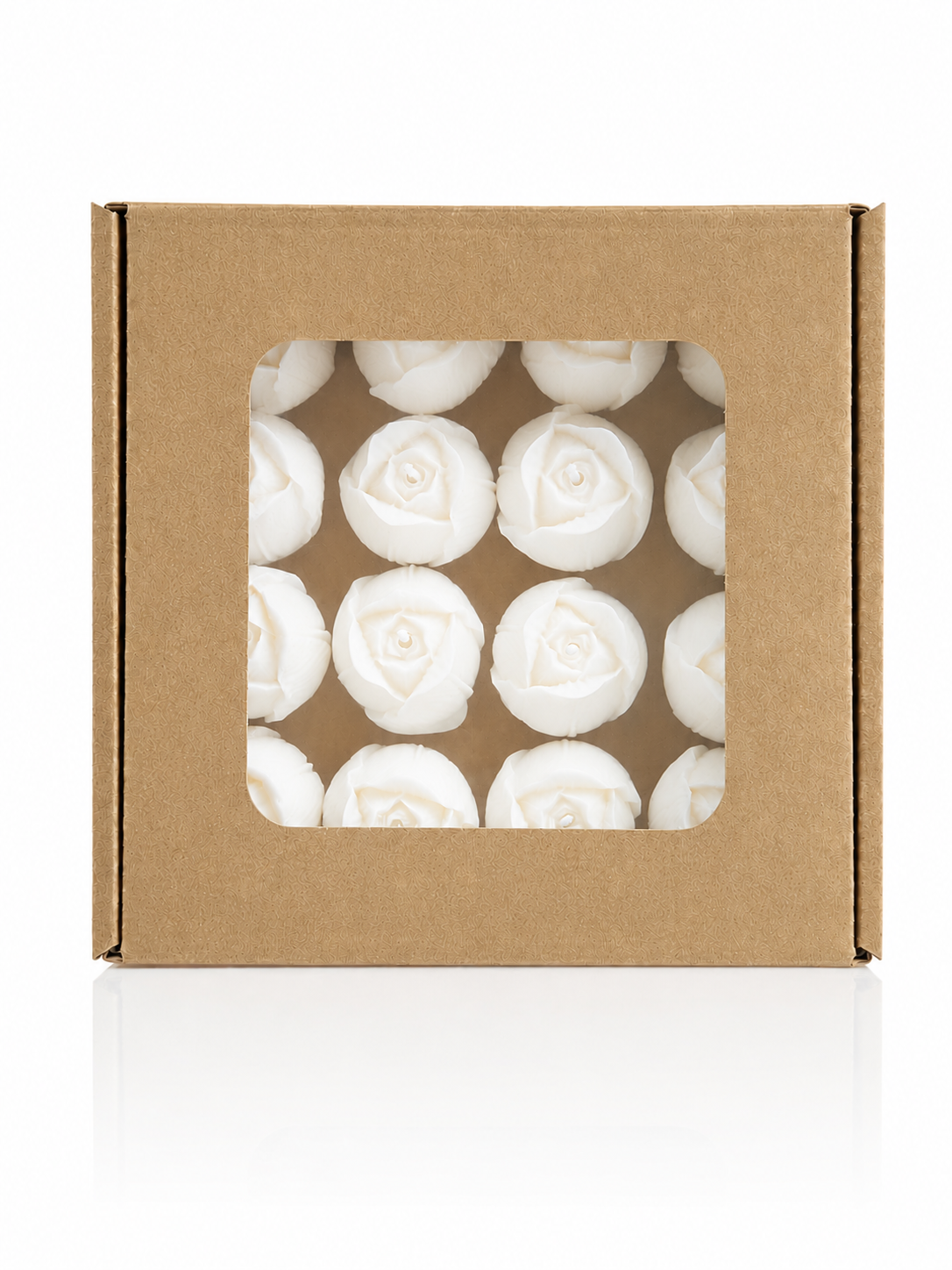 Velas Decorativas en Forma de Rosa (Blancas)