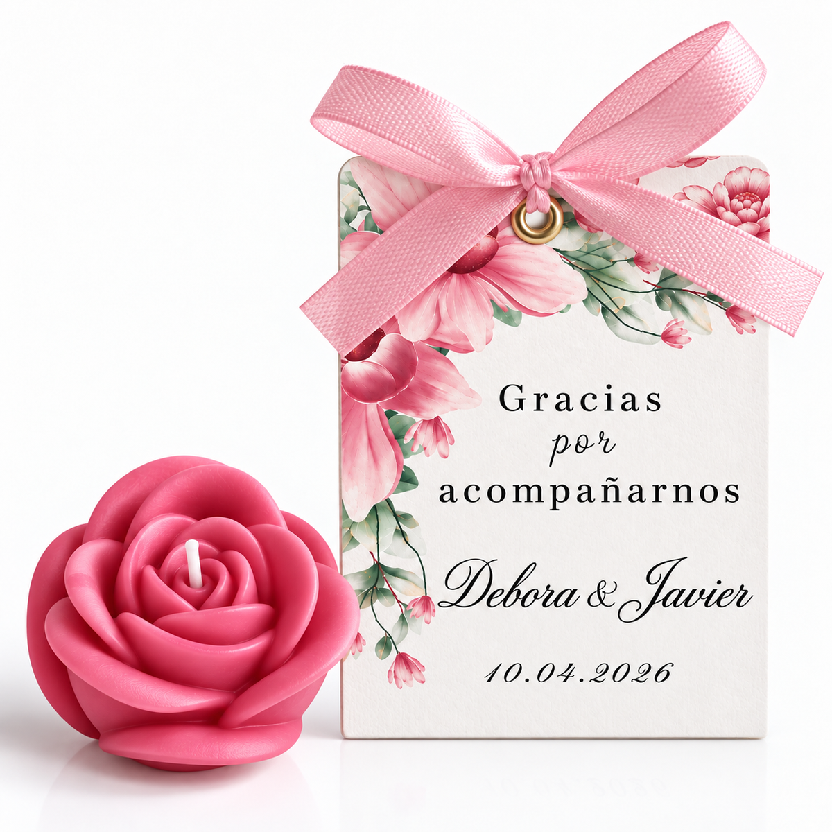 Velas Personalizadas en Forma de Rosa para Bodas, Cumpleaños, Bautizos (Orquídea)