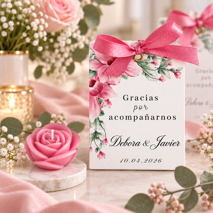 Velas Personalizadas en Forma de Rosa para Bodas, Cumpleaños, Bautizos (Opción 4)