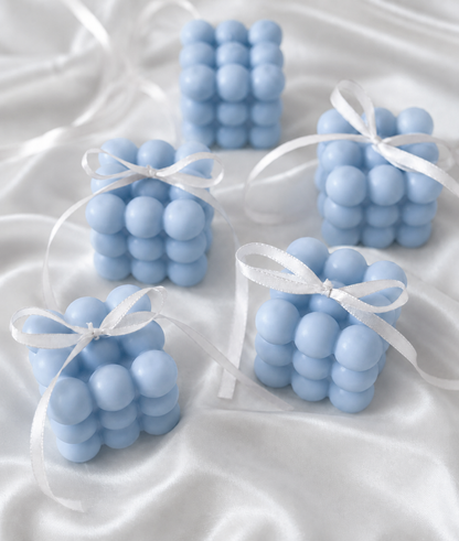 Velas en Forma de Cubo de Burbujas