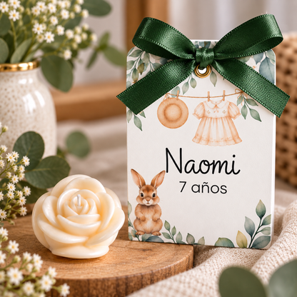 Velas Personalizadas en Forma de Rosa para Cumpleaños, Bautizos (Opción 5)