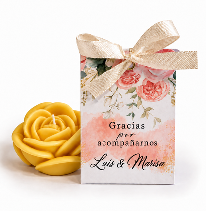 Velas Personalizadas en Forma de Rosa para Aniversarios, Cumpleaños (Opción 6)