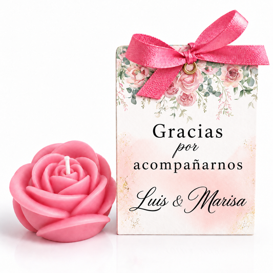 Velas Personalizadas en Forma de Rosa para Aniversarios, Cumpleaños (Opción 6)