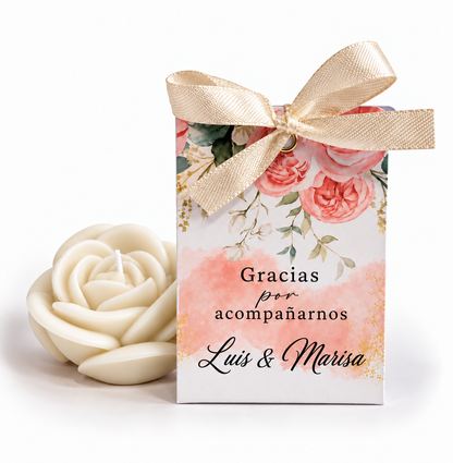 Velas Personalizadas en Forma de Rosa para Aniversarios, Cumpleaños (Opción 6)