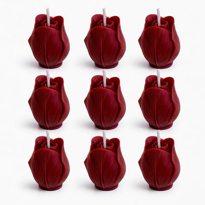 Velas Decorativas en Forma de Rosa (Rojas)