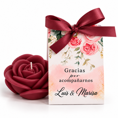 Velas Personalizadas en Forma de Rosa para Aniversarios, Cumpleaños (Rosas)