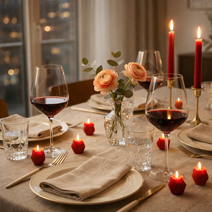 Velas Decorativas en Forma de Rosa (Rojas)