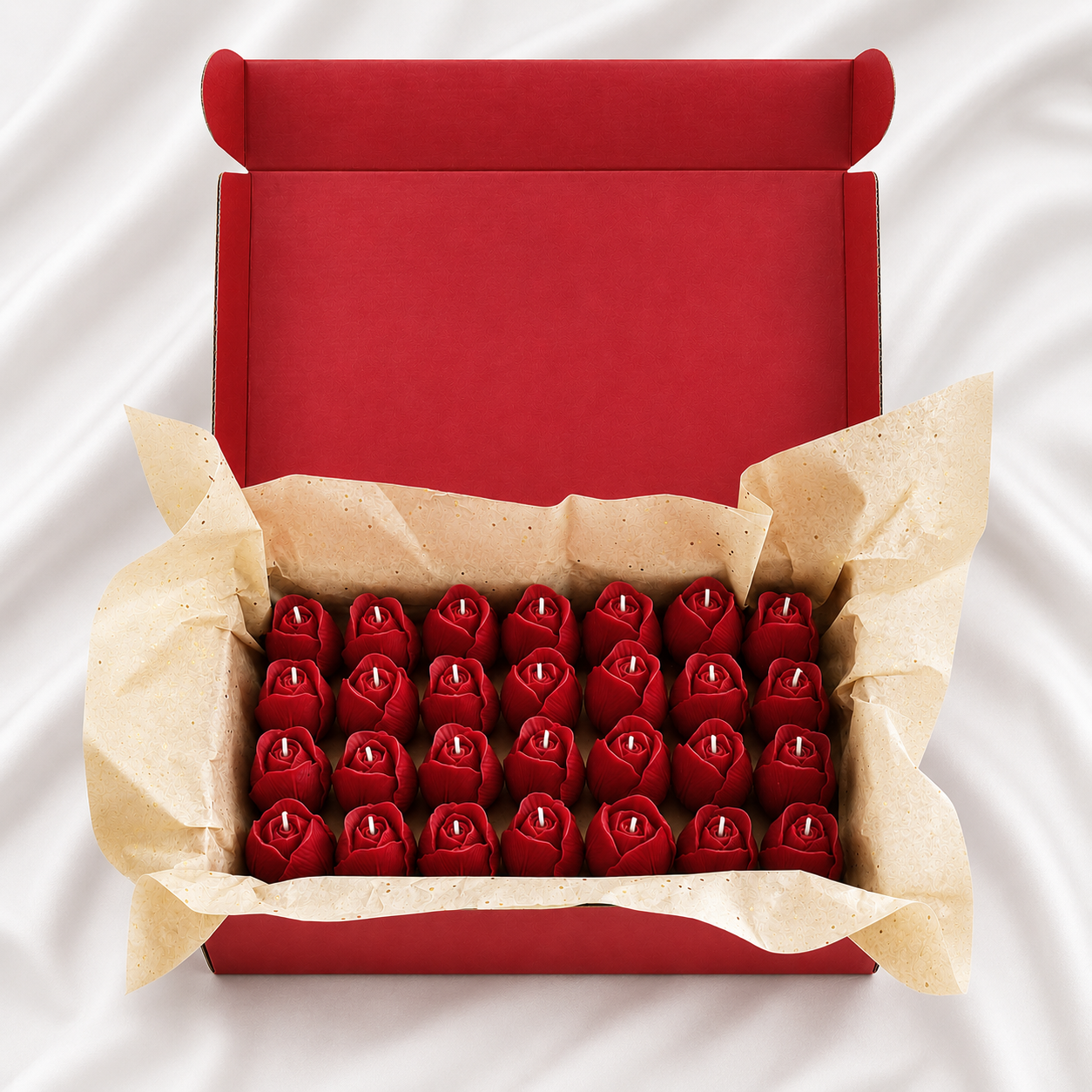 Velas Decorativas en Forma de Rosa (Rojas)