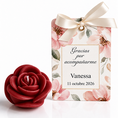 Velas Personalizadas en Forma de Rosa para Aniversarios, Cumpleaños (Anémonas)