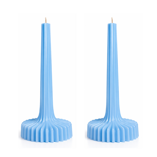 Velas Acanaladas de Diseño Exclusivo (2 unidades, azules)