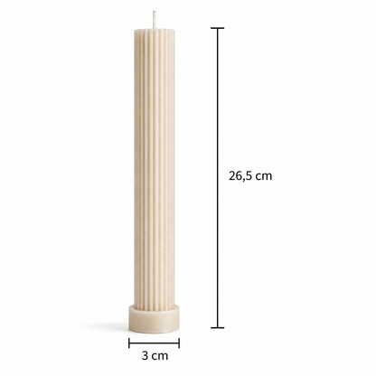 Velas Decorativas Largas Acanaladas (Blancas)