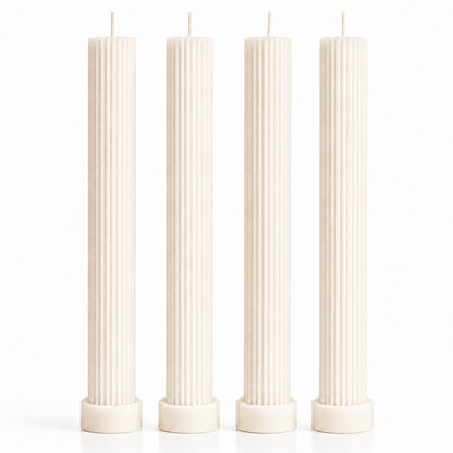 Velas Decorativas Largas Acanaladas