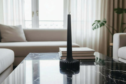 Vela decorativa acanalada negra