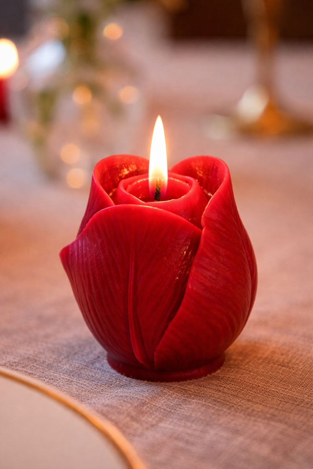Velas Decorativas en Forma de Rosa (Rojas)
