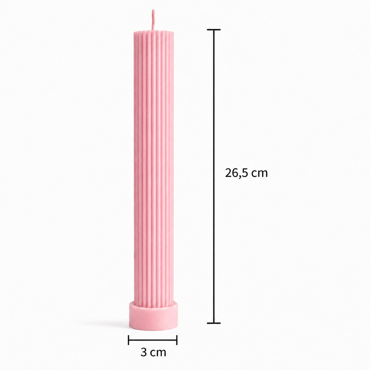 Velas Decorativas Largas Acanaladas (Rosas)