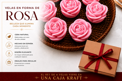 Velas en Forma de Rosa (Rosas)