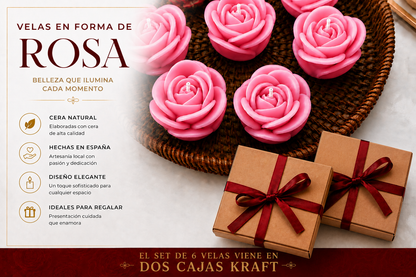 Velas en Forma de Rosa (Rosas)