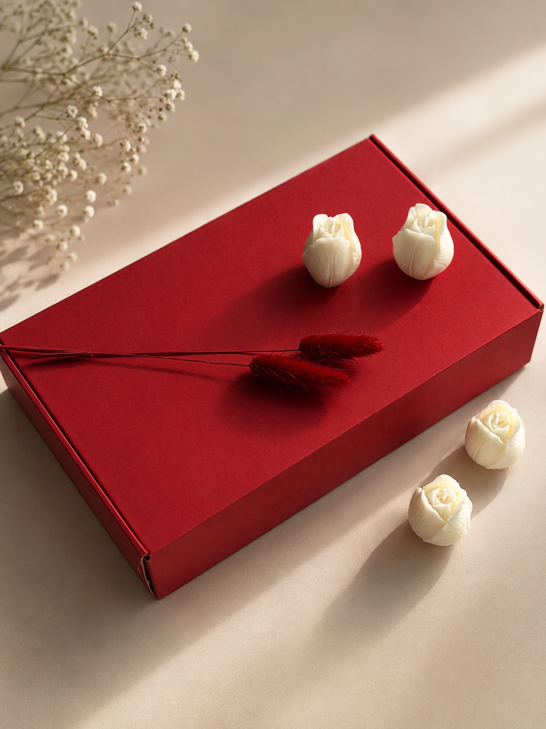 Velas Decorativas en Forma de Rosa (Blancas)