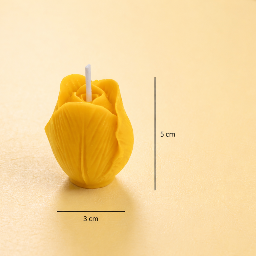 Velas Decorativas en Forma de Rosa (Amarillas)